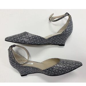 LK Bennett Shoes Alex Pointy Toe Wedge Slingback Pump Gunmetal Metallic size 7